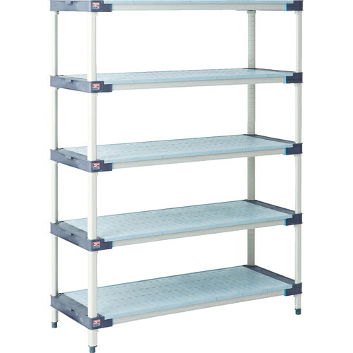 ERECTA ( エレクター ) メトロマックス4 フラットマット+抗菌樹脂製ポール 間口1215mm×奥行620mm×高さ1886mm 5段 ( MAX4-2448F-MX74P-5 )