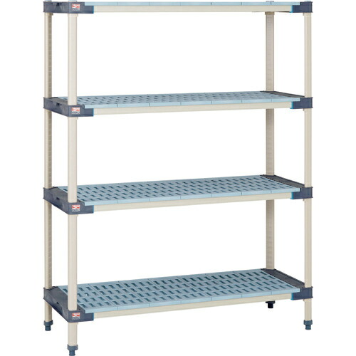 ERECTA ( エレクター ) メトロマックス4 グリッドマット+抗菌樹脂製ポール 間口910mm×奥行465mm×高さ1378mm 4段 ( MAX4-1836G-MX54P-4 ) エレクター(株) 【メーカー取寄】
