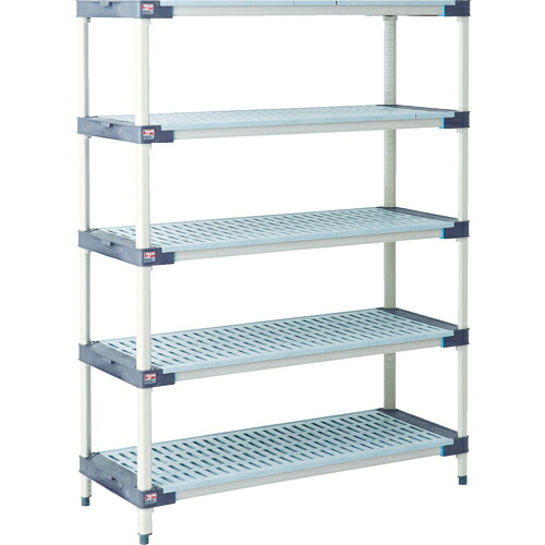 ERECTA ( エレクター ) メトロマックス4 グリッドマット+抗菌樹脂製ポール 間口1520mm×奥行465mm×高さ1581mm 5段 ( MAX4-1860G-MX63P-5 ) エレクター(株) 【メーカー取寄】