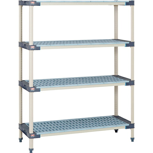ERECTA ( エレクター ) メトロマックス4 グリッドマット+抗菌スチール製ポール 間口1366mm×奥行620mm×高さ1581mm 4段 ( MAX4-2454G-MQ63PE-4 ) エレクター(株) 【メーカー取寄】