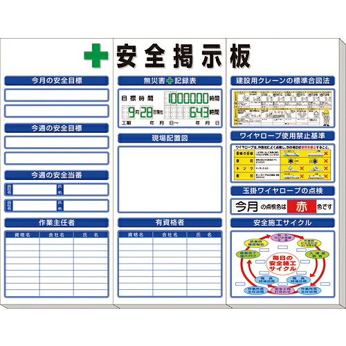 ユニット ◎安全掲示板(中)標準タイプ ( 313-921A ) ユニット(株) 【メーカー取寄】