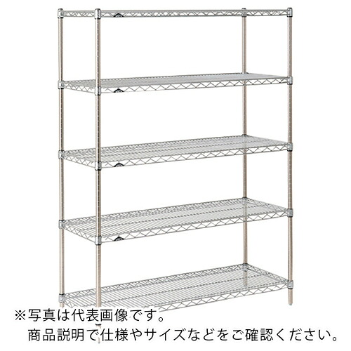 ERECTA ( エレクター ) スーパーシリーズ・ワイヤーシェルフ SS610 間口605mm×奥行307mm×高さ1384mm DB付 5段 ( SS610･P1390W-5 ) エレクター(株) 【メーカー取寄】