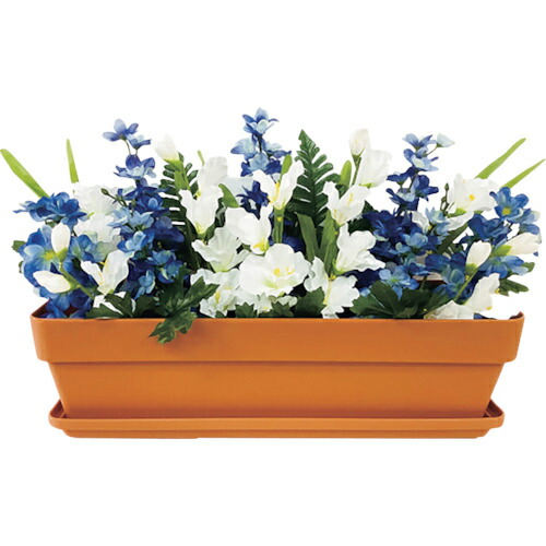 ユニット 造花プランター 茶 デルフィニューム ( 935-211 ) ユニット(株) 【メーカー取寄】