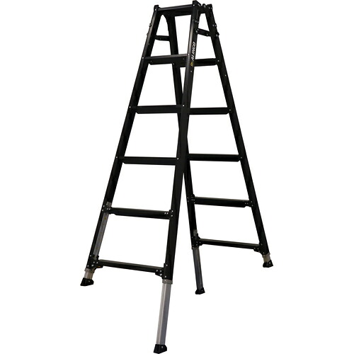 アルインコ 伸縮脚立(ステップ幅広) ブラックカラー 180cm 最大使用質量100kg ( PRW180BK ) アルインコ(株)住宅機器事業部 【メーカー取寄】