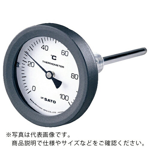 佐藤 ( 佐藤計量器製作所 ) バイメタル式温度計ＢＭ－Ｔ－７５Ｐ ０～１５０℃１００Ｌ（２０９３－００） ( BM-T-75P-8 )