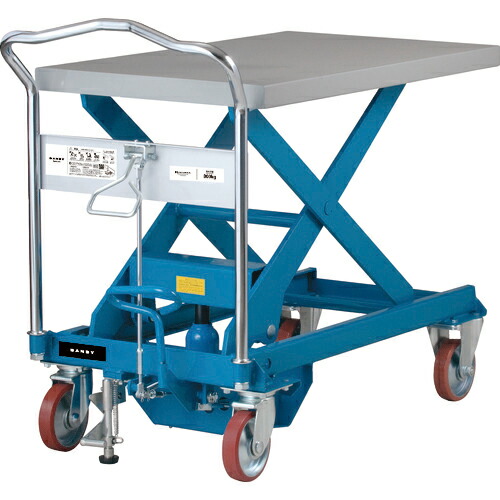 ダンディ ( 花岡車輛 ) スチール製リフト台車 足踏み油圧ジャッキ式 800kg W1000×D600 ( UDA-800 )