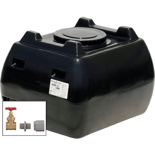 SUIKO ( スイコー ) ホームローリータンク300 黒 ドレンバルブセット(25A)付 ( HLT-300(BK)+VALVE-SET25A ) 【製造業者取寄】
