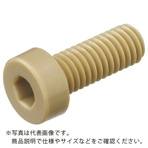 ケミカルスクリュー 六角穴付低頭ボルト(ポリエーテルエーテルケトン PEEK・全ねじ) M4-20 (100本入) ( PEEK/LC M4-20 ) 日本ケミカルスクリュー(株) 【メーカー取寄】