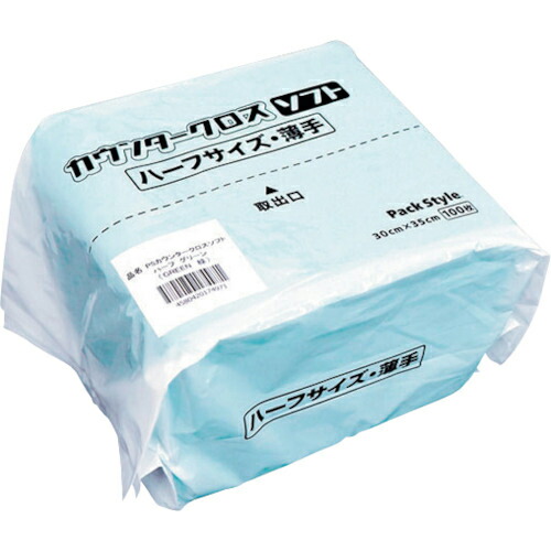 PACKSTYLE ( 折兼 ) カウンタークロスソフト ハ-フ青 ( 535808 ) 【2400枚セット】 (株)折兼 【メーカー取寄】