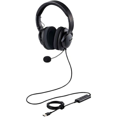 ELECOM ( エレコム ) 有線ヘッドセット デュアルマイクノイズリダクション 50mmドライバ USB-A 両耳 ブラック ( HS-HP105UNCBK ) エレコム(株) 【メーカー取寄】