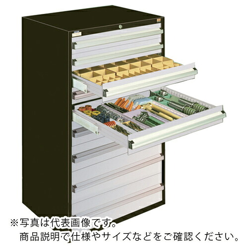 OS ( 大阪製罐 ) デラックス重量キャビネット 間口811mm 奥行557mm 高さ1281mm(ブラック&シルバー) ( DX1211-BS )