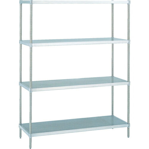 ERECTA ( エレクター ) スーパーシリーズ・304パンチングソリッドシェルフ 間口1212mm×奥行613mm×高さ1384mm(PS) DB付 4段 ( LSS1220PSPS1390W4 )