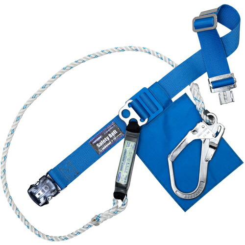 TSUYORON ( 藤井電工 ) 胴ベルト型墜落制止用器具(ロープタイプ) LSA(三つ打ちロープ) 青 Lサイズ 幅50MM×長さ1400MM ワンタッチバックル仕様 ( TB-LSA-OT590ｰBL4-L-BP ) 藤井電工(株) 【メーカー取寄】