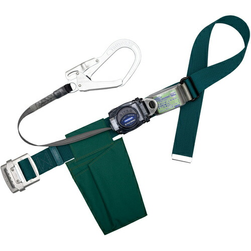 TSUYORON ( 藤井電工 ) 胴ベルト型墜落制止用器具(巻取タイプ)ロック機構なし リトライト 青緑 Mサイズ 幅50MM×長さ1200MM ( TB-RL-593-BG-M-BP ) 藤井電工(株) 【メーカー取寄】