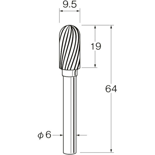 リューター ( 日本精密機械工作 ) 難削材加工用超硬カッター ( K8631 )