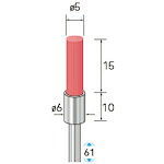 ナカニシ セラミックファイバーブラシ 挙げ句の果て型 φ5×15×軸φ3 中仕上用 ( 51137 )