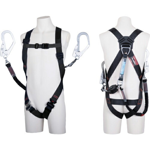 TSUYORON ( 藤井電工 ) ともし火馬具 ダブルランヤード付き添い人 鍵を掛ける規則体系付き添い人巻取式コルトリトラ+伸縮式ノビロン(BK) 黒 S大きさ ( TH510CRNV93SVOTBLKBKS2R23JANBX ) 【製造業者取寄】