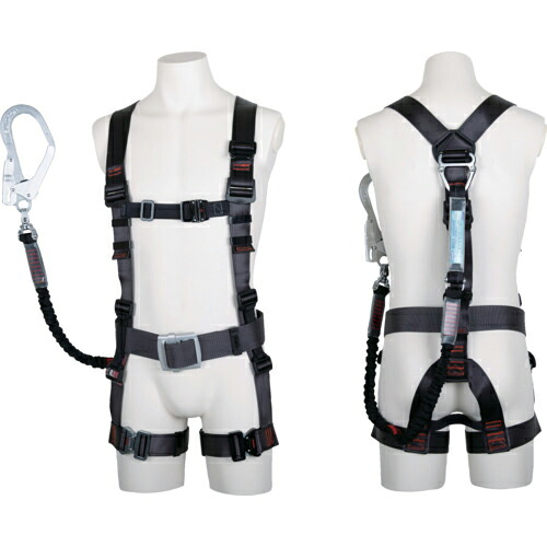 【SALE通貨価値】TSUYORON ( 藤井電工 ) 飛燕馬具 胴三尺帯付き添い人 シングルランヤード付き添い人 伸縮式ノビロン(BK) 靉靆たる薄墨色 S大いさ ( TH506NV93SVOTDGSR23JANBX ) 藤井電工(株)