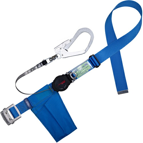 TSUYORON ( 藤井電工 ) 胴ベルト型墜落制止用器具(巻取タイプ)ロック機構付き ワン・ハンドリトラ 青 LLサイズ 幅50MM×長さ1600MM 130KG対応型 ( TBORL593SVBL4LL(130KG)JANBP ) 藤井電工(株) 【メーカー取寄】