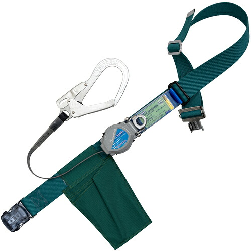 TSUYORON ( 藤井電工 ) 胴ベルト型墜落制止用器具(巻取タイプ)ロック機構付き 2WAYリトラ 青緑 LLサイズ 幅50MM×長さ1600MM 130KG対応型 ワンタッチバックル仕様 ( TBTRLOT593BGLL(130KG)JANBP ) 藤井電工(株) 【メーカー取寄】