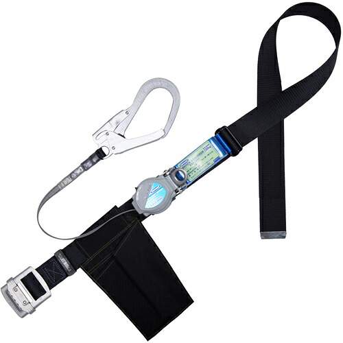 TSUYORON ( 藤井電工 ) 胴ベルト型墜落制止用器具(巻取タイプ)ロック機構付き 2WAYリトラ 黒 LLサイズ 幅50MM×長さ1600MM 130KG対応型 ( TBTRL593BLKLL(130KG)JANBP ) 藤井電工(株) 【メーカー取寄】