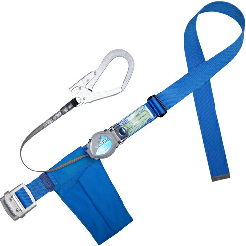 TSUYORON ( 藤井電工 ) 胴ベルト型墜落制止用器具(巻取タイプ)ロック機構付き 2WAYリトラ 青 LLサイズ 幅50MM×長さ1600MM 130KG対応型 ( TBTRL593BL4LL(130KG)JANBP ) 藤井電工(株) 【メーカー取寄】