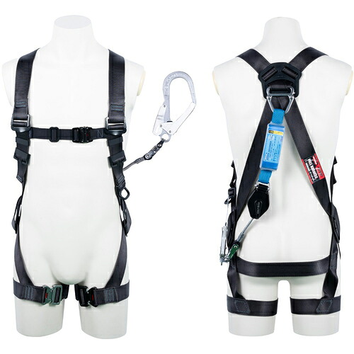 【SALE通貨価値】TSUYORON ( 藤井電工 ) 黒影馬具 シングルランヤード付き添い人 鍵を掛ける規則体系付き添い人巻取式コルトリトラ うす暗い薄墨色 LL大きさ 130KG相応う型 ( TH504CR93SVOTDGBKLL130KR23JANBX ) 藤井電工(株)