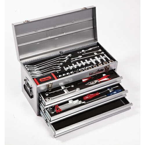 Pro－Auto ( スエカゲツール ) 3/8”\u00261/4”DR.83パソコン.物の具一揃いの道具 しろがね色 ( TE-383S ) 【製造業者取寄】