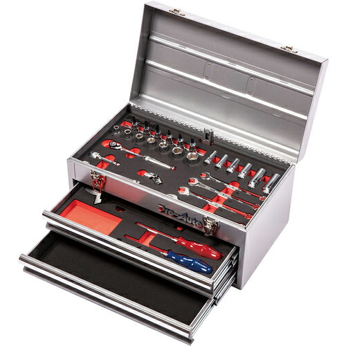 Pro－Auto ( スエカゲツール ) 3/8”DR.30PC.ポータブルツールキット シルバー ( TE-P330S ) スエカゲツール(株) 【メーカー取寄】