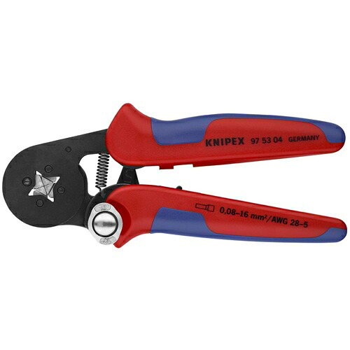 【SALE必要経費】KNIPEX ワイヤーエンドスリーブ自動小銃自然調整圧着プライヤー 真四角クランプ ( 9753-04 )
