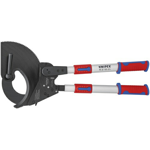 【SALE必要経費】KNIPEX 【売切廃番】ラチェット式有線テレビ截断機 手持ち部分伸縮幅650-860粍 ( 9532-100 )