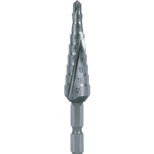 RUKO 2枚刃スパイラルステップドリル(六角軸タイプ) 12mm ハイス ( 101050-9H )