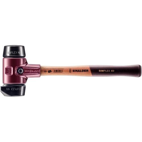 HALDER ( ロームヘルド・ハルダー ) SIMPLEX プラスチックハンマー 鋳鉄ハウジング、木製ハンドル 径(60)mm (自立タイプ)ゴム複合材(黒)・ゴム複合材(黒) ( 3022.260 )