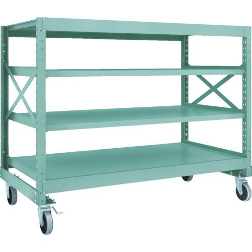 TRUSCO ( トラスコ中山 ) R3型雄捩子式中量棚W1800XD900XH1400 4段 Φ150 ウレタンキャスター付 ( R3-4694-U150 )