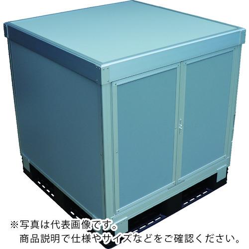 TRUSCO ( トラスコ中山 ) パレットボックス スタックカーゴ1面観音扉・3面パネルタイプ 1100×1100×H900 ( SCP3T1-1190 )
