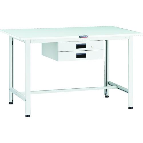TRUSCO ( トラスコ中山 ) 軽荷重作業台(200kg)AO型 1200X750XH740 薄型2段引出付 ホワイト色 ( AOR-1275UDK2 )