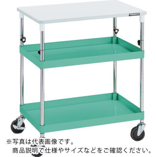 TRUSCO ( トラスコ中山 ) ツールワゴン フェニックスワゴン 省音 600X400XH880~1130 天板付 ヤンググリーン ( PEW-A962T-YG )