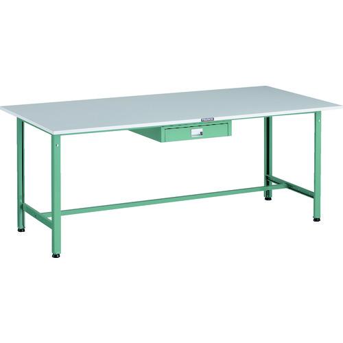 TRUSCO ( トラスコ中山 ) 軽荷重作業台(300kg)AE型 1800X900XH740 薄型1段引出し付 グリーン色 ( RAE-1809UDC1 )