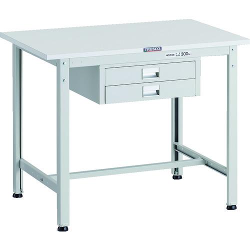 TRUSCO ( トラスコ中山 ) 軽荷重作業台(300kg)AE型 900X600XH740 薄型2段引出し付 ホワイト色 ( AE-0960UDC2 W )
