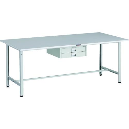 TRUSCO ( トラスコ中山 ) 軽荷重作業台(300kg)AE型 1800X900XH740 薄型2段引出し付 ホワイト色 ( RAE-1809UDC2 W )