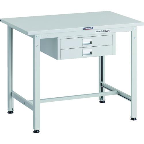 TRUSCO ( トラスコ中山 ) 軽荷重作業台(300kg)AE型 900X600XH740 薄型2段引出し付 ホワイト色 ( SAE-0960UDC2 W )
