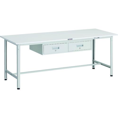 TRUSCO ( トラスコ中山 ) 軽荷重作業台(300kg)AE型 1800X750XH740 2列引出付 ホワイト色 ( AE-1800FL2 W )