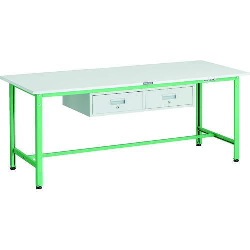 TRUSCO ( トラスコ中山 ) 軽荷重作業台(300kg)AE型 1800X750XH740 2列引出付 ヤンググリーン色 ( AE-1800FL2 YG )
