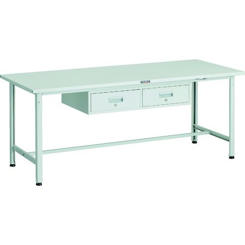 TRUSCO ( トラスコ中山 ) 軽荷重作業台(300kg)AE型 1800X750XH740 2列引出し付 ホワイト色 ( SAE-1800FL2 W )
