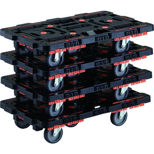 TRUSCO ( トラスコ中山 ) まとめ買い 連結式樹脂製平台車 ビートル 700X450 自在5輪 コボレ止めセット付 4台セット ( BT700KJ5-E100-M4 )|Orange Tool Tokiwa