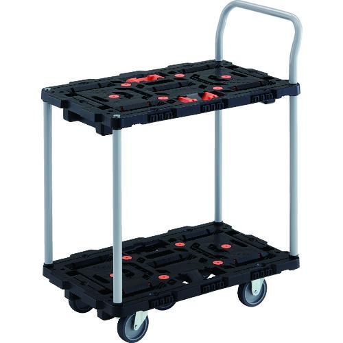 TRUSCO ( トラスコ中山 ) 連結式樹脂製2段台車 ビートル 700X450 自在3輪 ハンドル付 ( BT724J3-E100 )