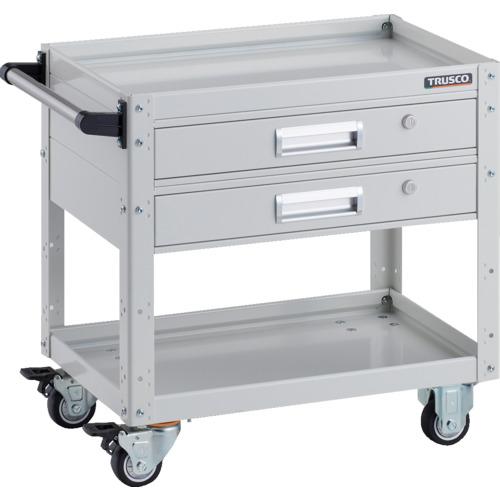 TRUSCO ( トラスコ中山 ) 手道具手押し車 鷲手押し車 600×400×H600 2段引出付 ウレタン拷問台 白いこと ( EGW-662V2U-W )