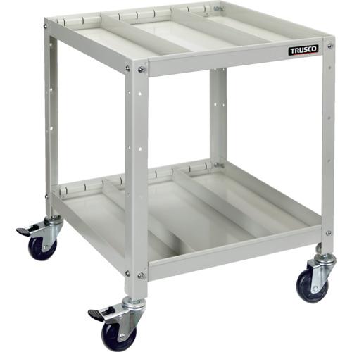 【SALE必要経費】TRUSCO ( トラスコ中山 ) 手道具手押し車 ラビットワゴン 500X500 中仕切り2段付 天然ゴム拷問台 白いこと ( RBW-652S2 W )