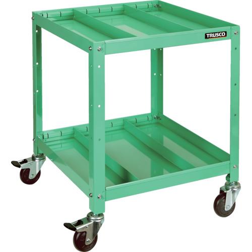 TRUSCO ( トラスコ中山 ) ツールワゴン ラビットワゴン 500X500 仕切2段付 ゴム車輪 ヤンググリーン ( RBW-652S2 YG )