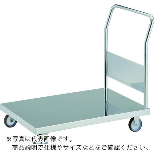 TRUSCO ( トラスコ中山 ) オールステンレス製運搬車 抗菌ステンレス天板台車 (固定ハンドルタイプ・ナイロンウレタン車輪) 1200×750 ( KAS-1-100NU )